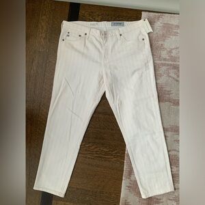 AG ADRIANO GOLDSCHMIED X ANTHROPOLOGIE The Prima Crop Cigarette Jeans Pink SZ 32
